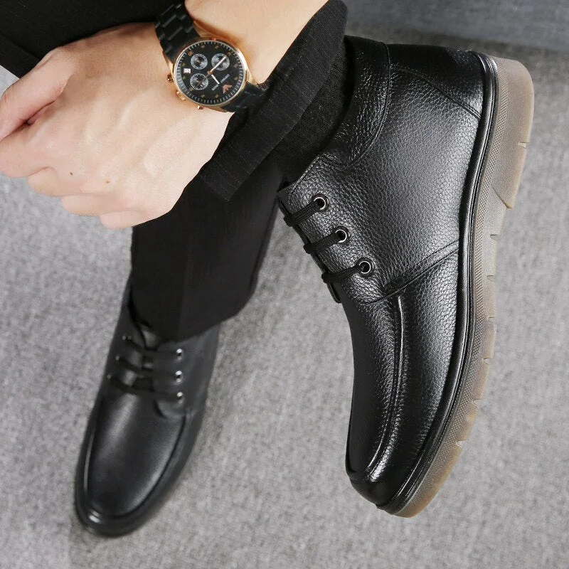 Winter Mens Hiking Boots Waterproof Snow Boots Plus Velvet Warm Side Lace Up Outdoor Casual Casual Resistance Men Cotton Shoes