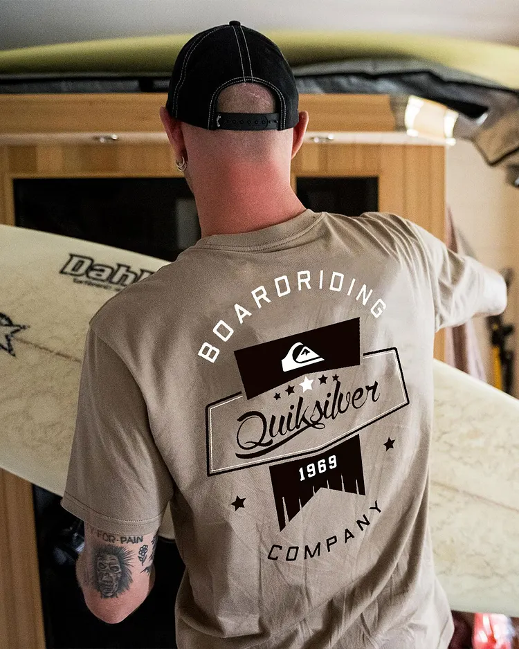 Boardriding, Quiksilver, Company, 1969 Printed Men's T-shirt