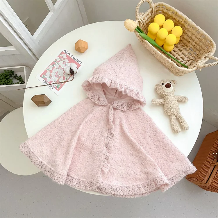  Baby Girl Lace Hooded Cloak 