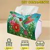 (24cm)Diamond Art Tissue Box Cover DIY PU Desktop Organizer Large(Bird)