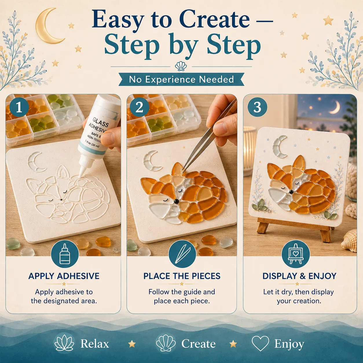 Deer sea glass art design preview