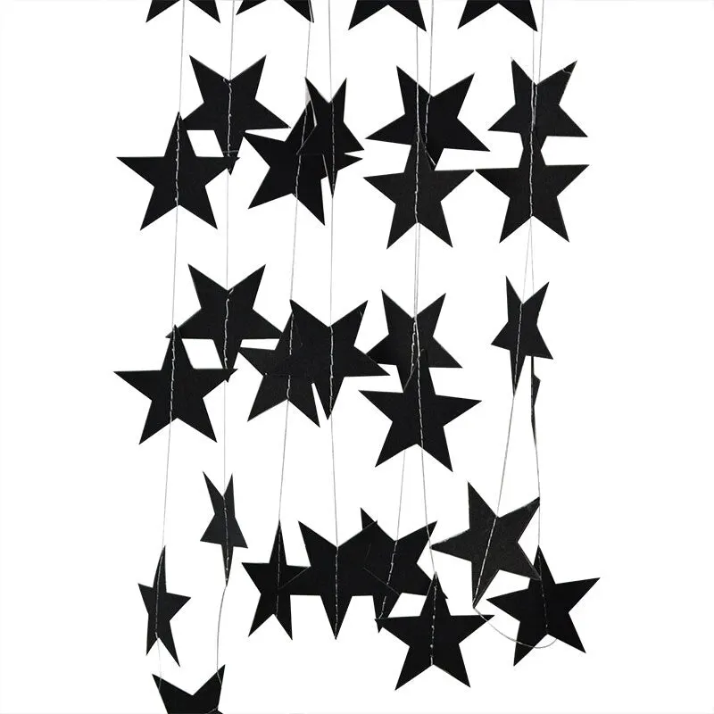 4M 7cm Paper Garland Star Shape String Banners Baby Shower Bunting Hanging Paper Happy Birthday Wedding Party Home Decoration