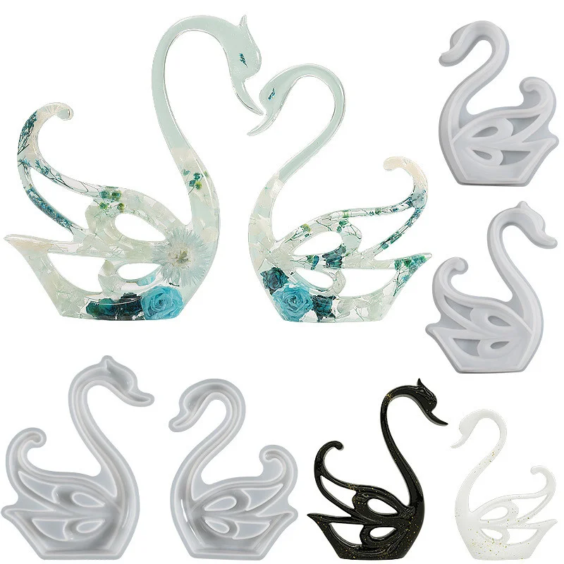 2 PCS Swan Ornament Resin Molds