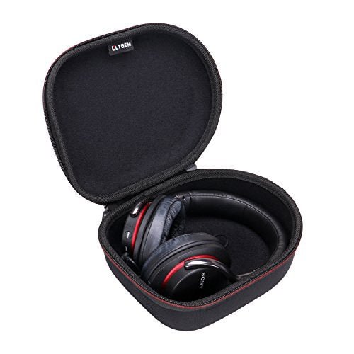 LTGEM Travel Carrying Full Size Headphone Case for Sony, Behringer, Audio-Technica, Philips, Xo Vision, Bose, Photive, Beats, Maxell, Panasonic Black