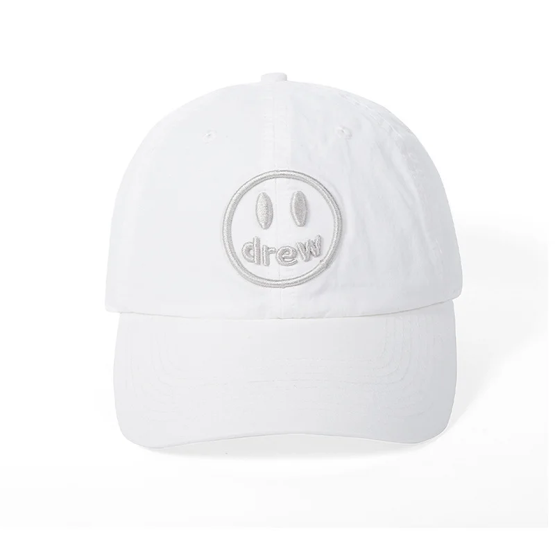 DREW Smiley Face Washed Baseball Hat Men's and Women's Fashion Casual Peaked Cap