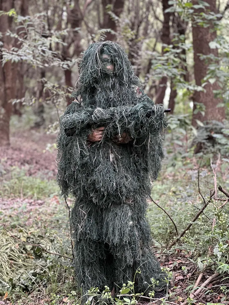 Sniper Ghillie Suit Woodland Camouflage Traning Clothing Hunting