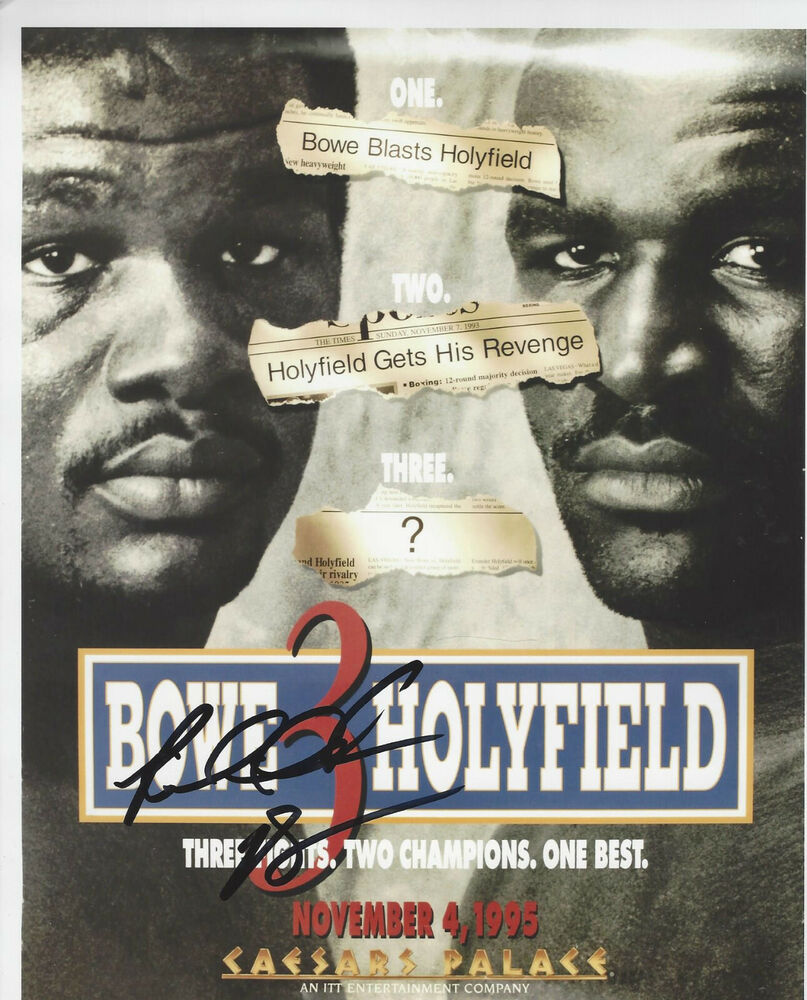 Riddick Bowe autographed 8x10 color fight Photo Poster painting vs Evander Holyfield