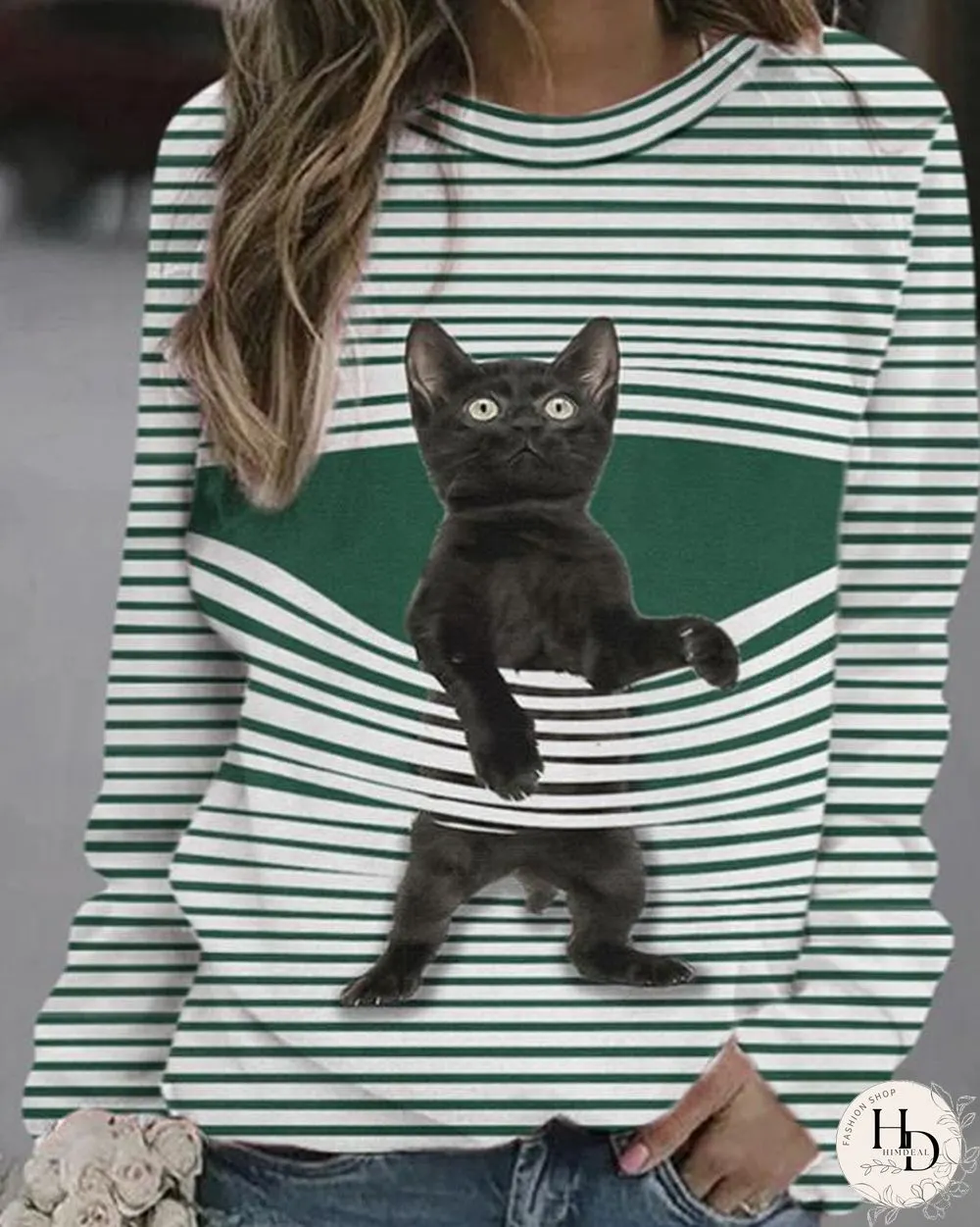 Cute Cat Women's Casual Shirt
