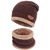 Mens Womens Winter Beanie Hat Scarf Set Warm Knit Hat Thick Fleece Lined Winter Cap by Inlyline