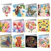 12Pcs DIY Diamond Painting Greeting Card with Envelopes&Tools Diamond Painting Greeting Card Set Multi Purpose Creative Birthday & Thanksgiving Card Kit