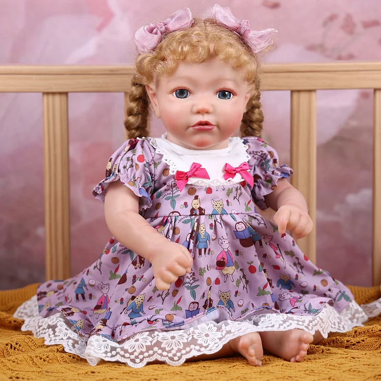 Babeside 20'' Reborn Toddler Doll Cutest Purple Pattern Girl Shayla