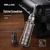 BELLOC titanium alloy ratchet screwdriver retro edc with built-in bit and portable multi-functional combination tool