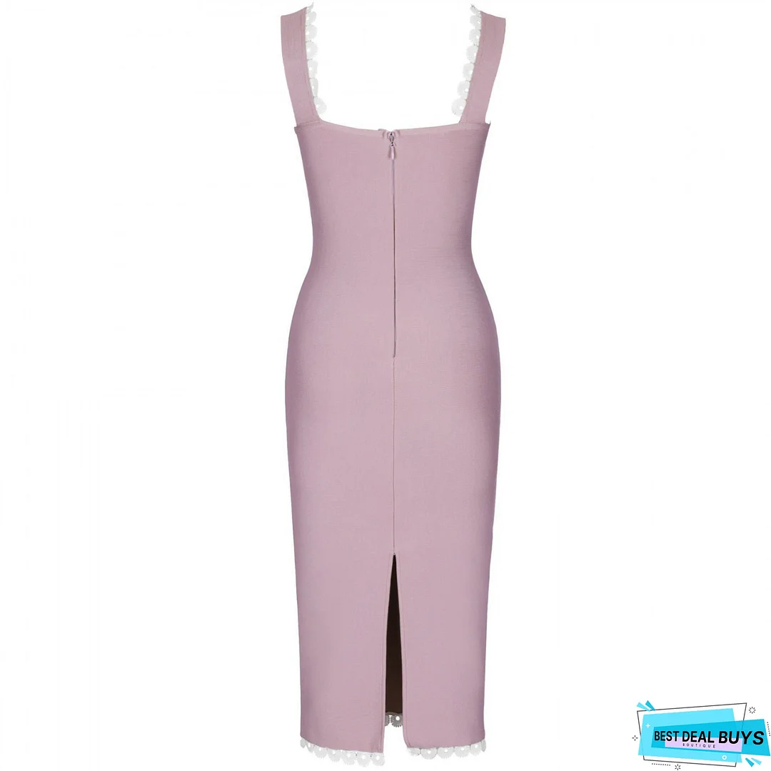 Strappy Sleeveless Frill Over Knee Bandage Dress PZ19194