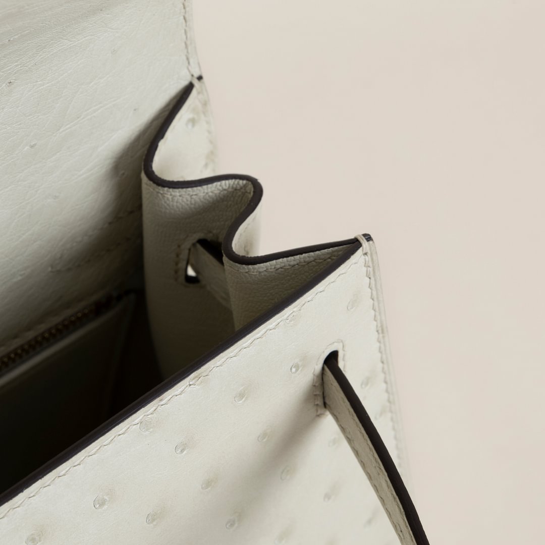 Kelly25 Ostrich 3C Parchemin GHW