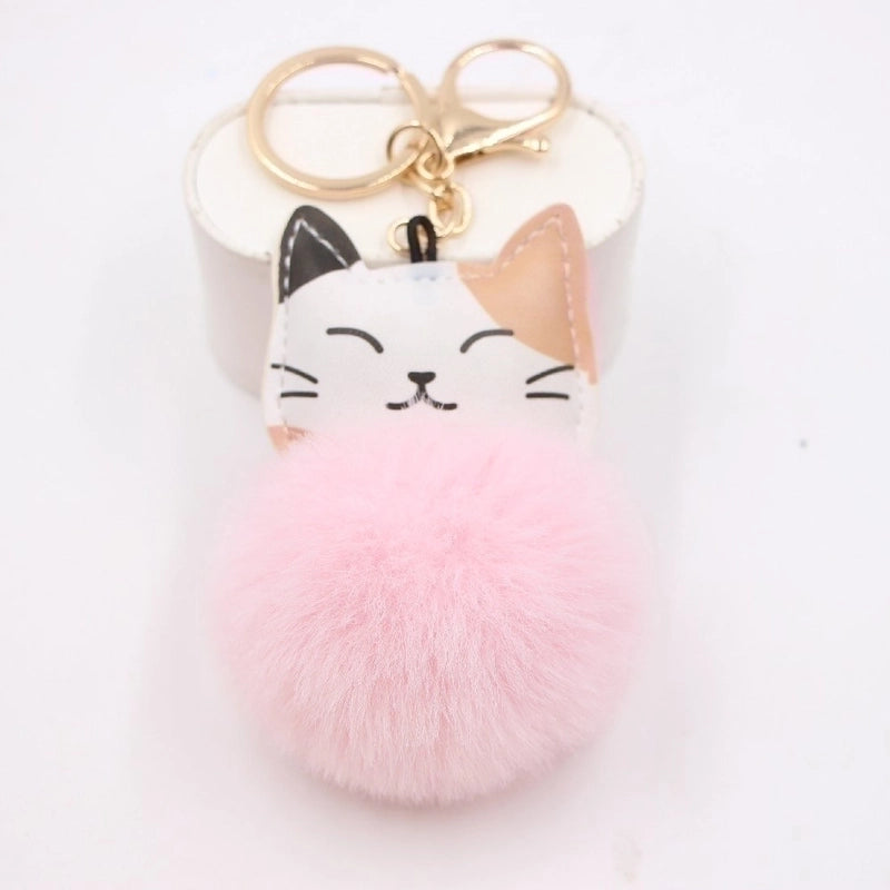 Cute Little Cat Key Chain Pendant School Bag Purse Plush Pendant Jewelry