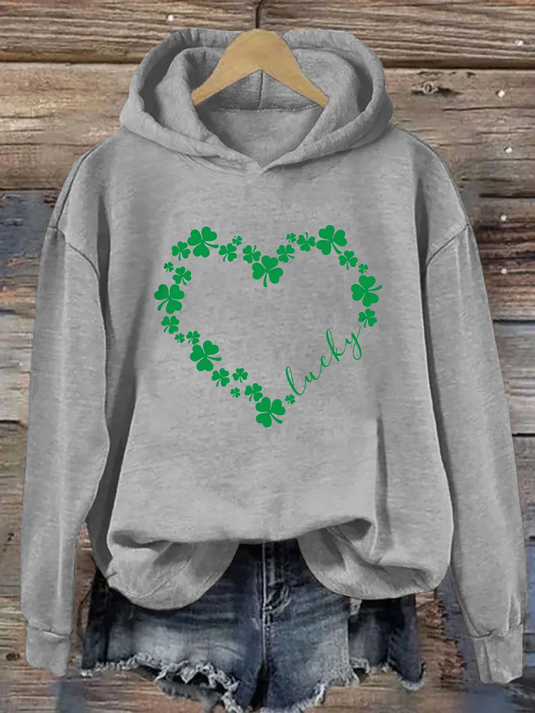 Heart Shamrock St Patrick's Day Hoodie