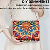 (US Local)DIY Mandala Diamond Art Wooden Coin Pouch with Chain 5D Diamond Painting Purse