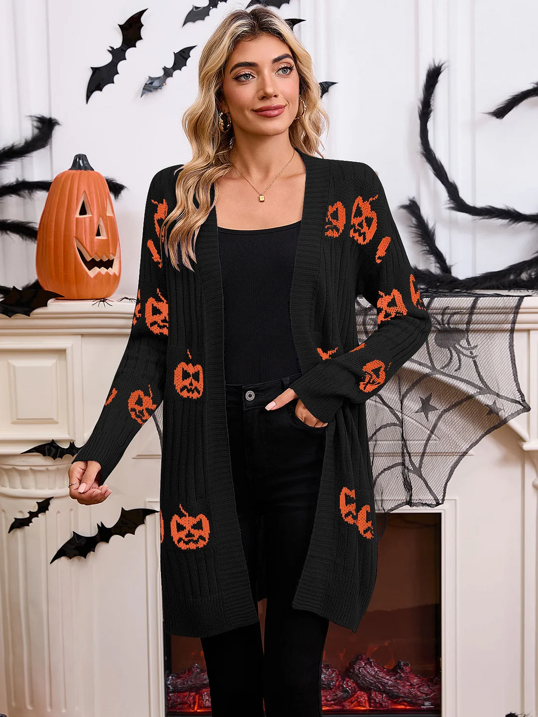 Athvotar Athvotar Sweater Girl Halloween Pumpkin Headed Jacket Jacket Sweater