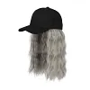 Perruque casquette de baseball 2 en 1 aux cheveux boucl&eacute;s