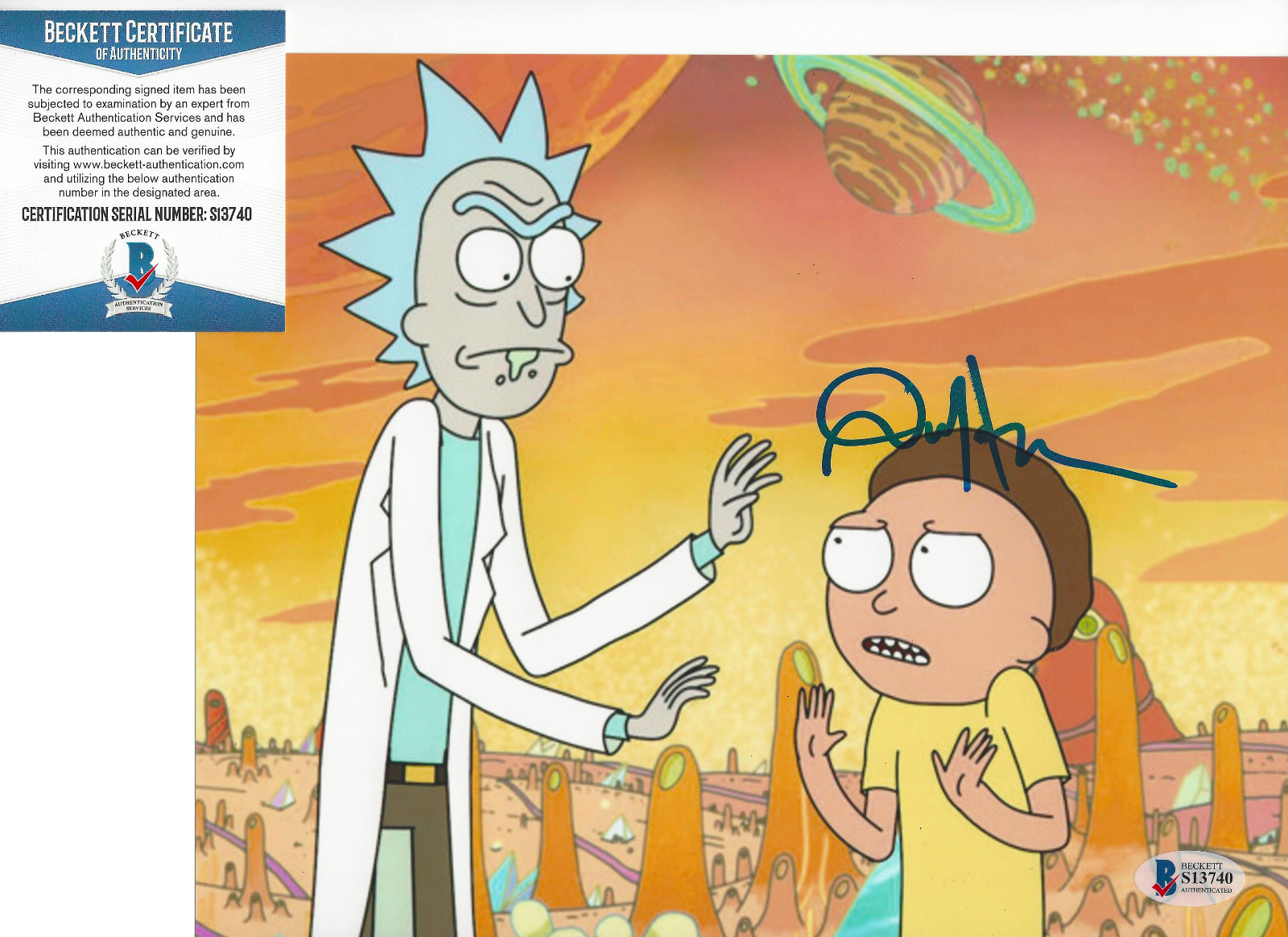 DAN HARMON - RICK AND MORTY CREATOR SIGNED 8X10 Photo Poster painting 6 PROOF BECKETT COA BAS