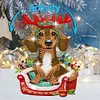 DIY Christmas Dachshund-Acrylic Diamond Painting Ornaments With Shaking Head Function