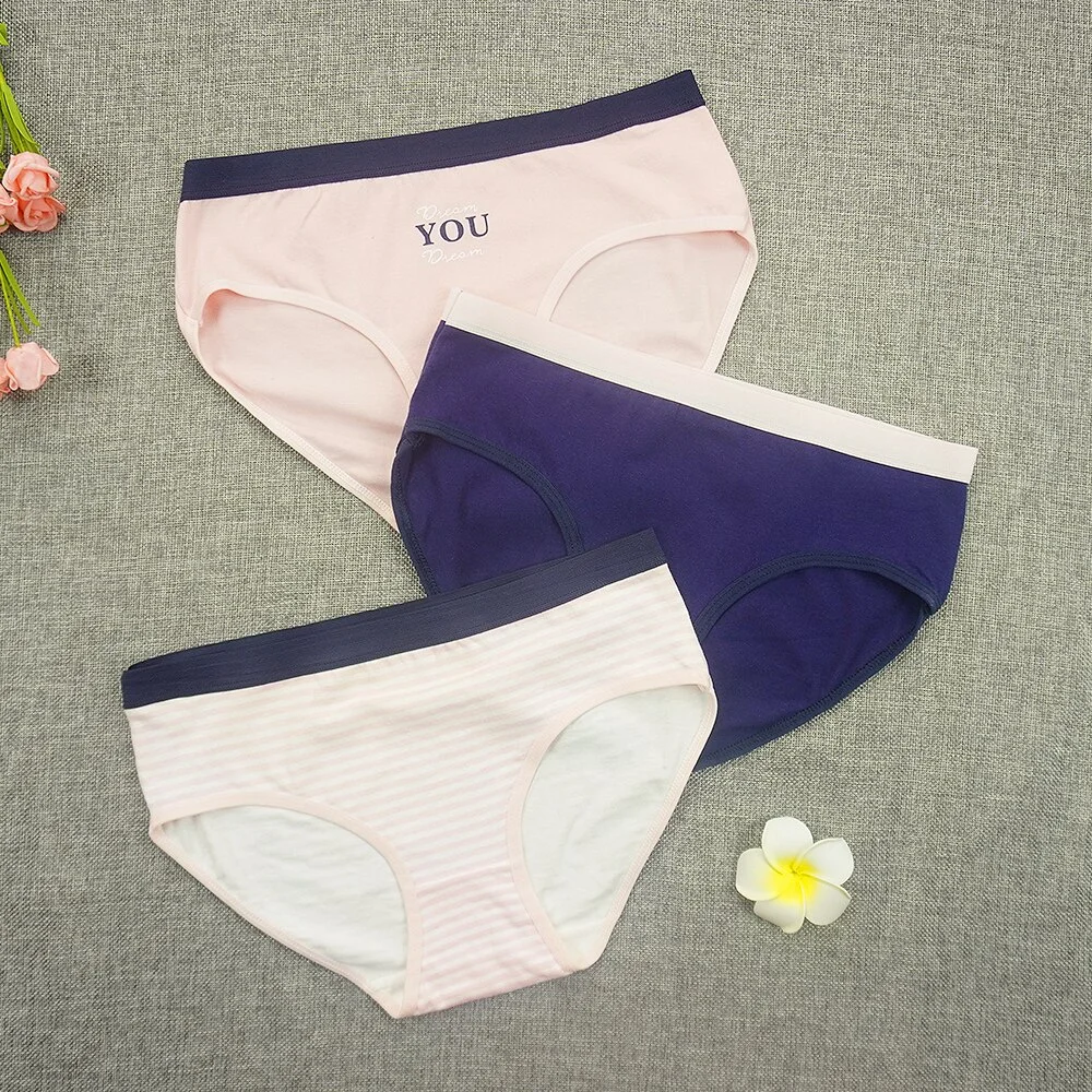 Billionm 3pcs/lots Panties Women Cotton Briefs Underpants Japan Cartoon Kawaii Underwear Animal Printed Ladies Cute Shorts