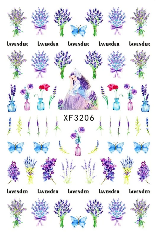 Nail Art Stickers Cactus Sticker for Nails Art Decals Avocado Adhesive Flower Leaves Manicure for Nails Design Decoration Art