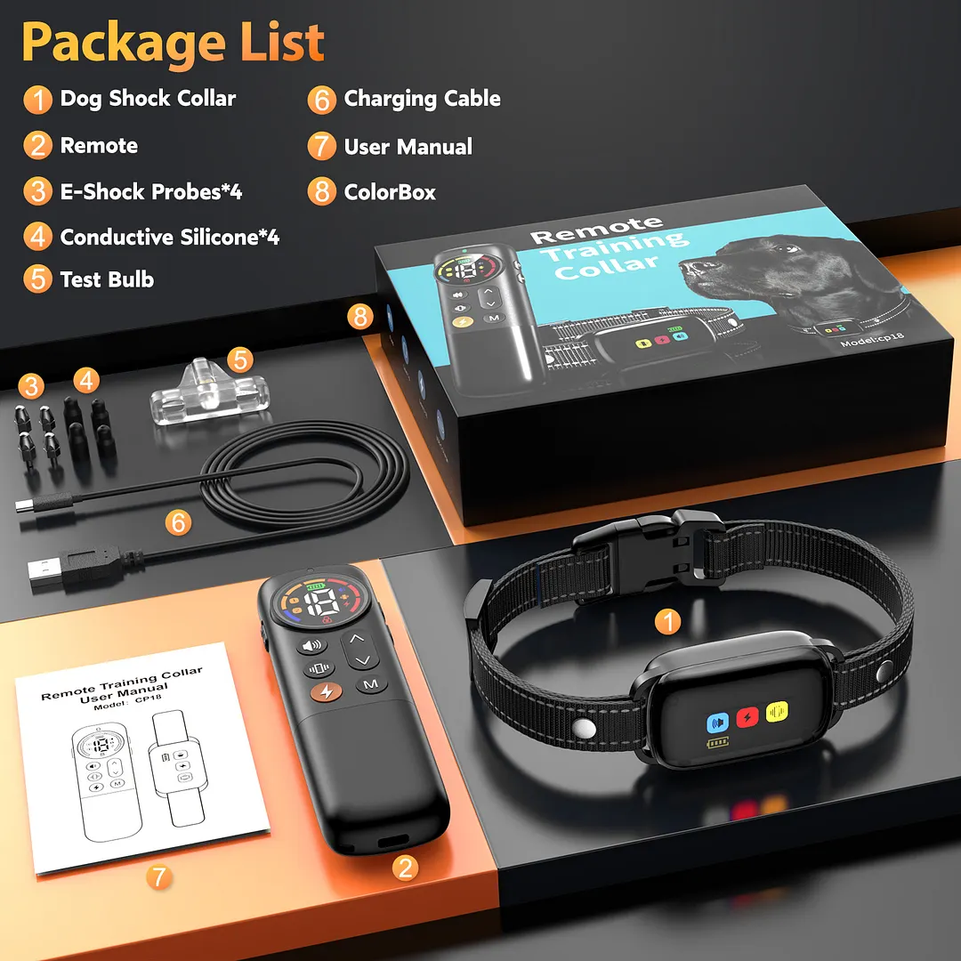 BEBANG Dog Training Collar with Remote, Waterproof Shock Collar with 3 Training Modes for Large Medium Small Dogs, Security Lock