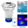 Solar Powered Pool Chlorine Floater with Colorful Lights for Nighttime Ambiance