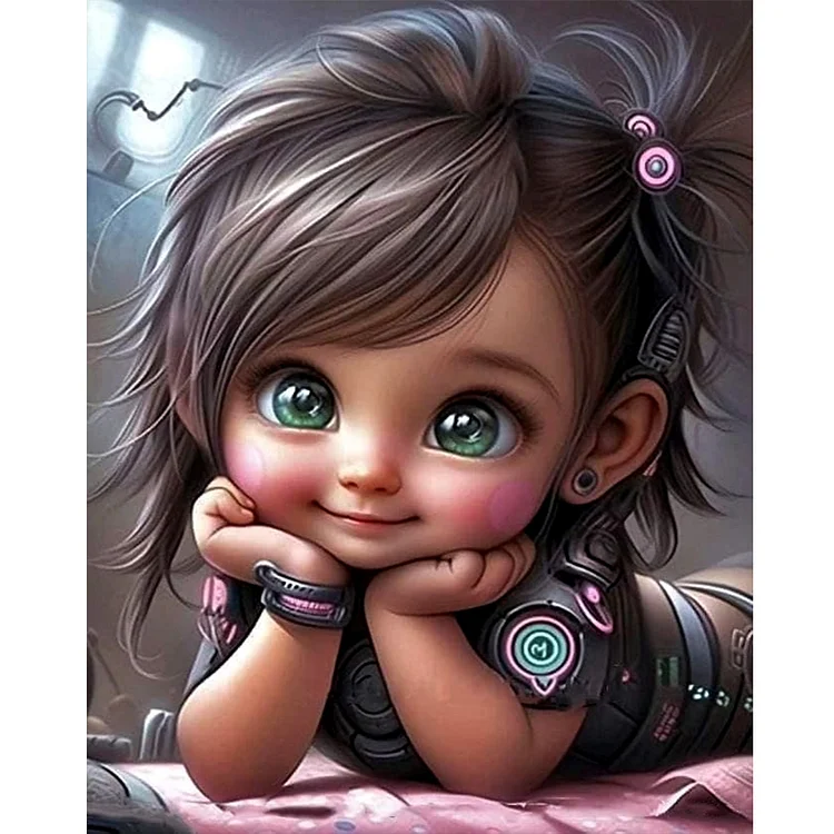 Sweet Cool Girl 40*50CM (Canvas) Full Round Drill Diamond Painting gbfke