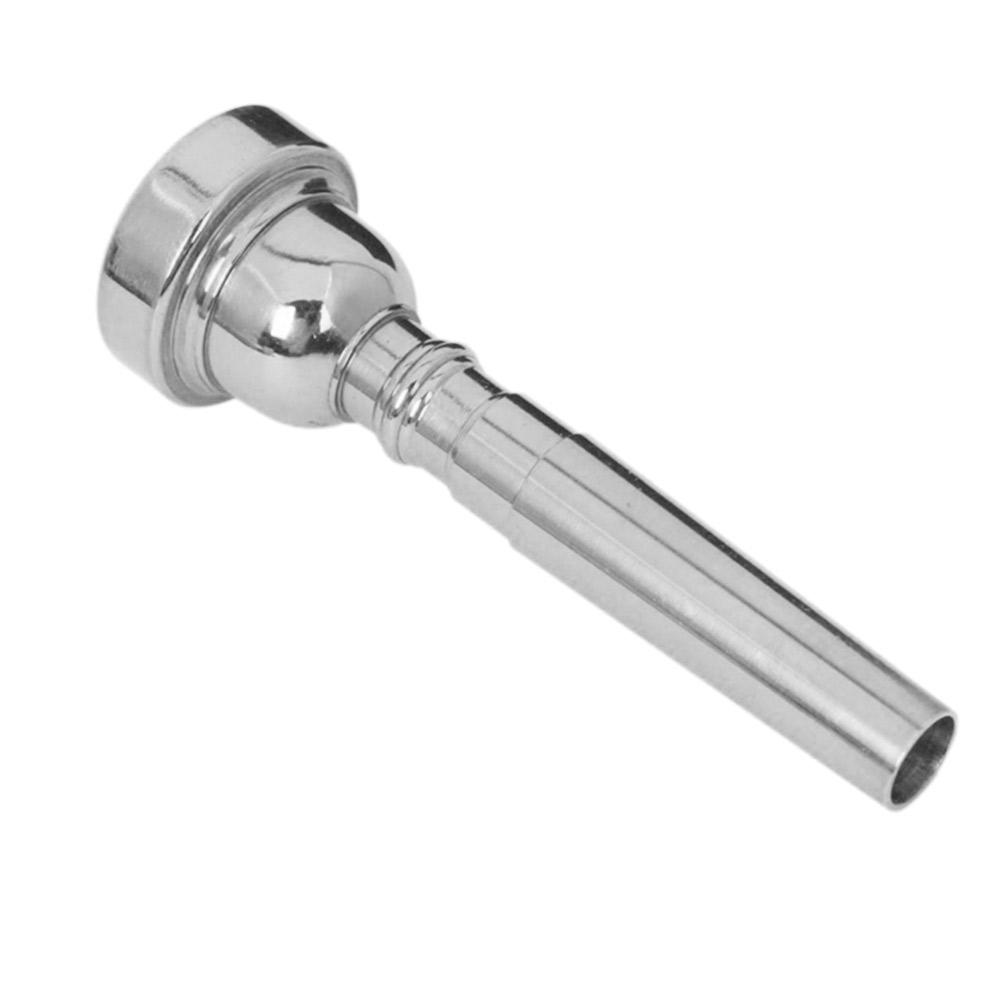 

3C Size Bullet Shape Mega Rich Tone Metal Trumpet Mouthpiece (Silver), 501 Original