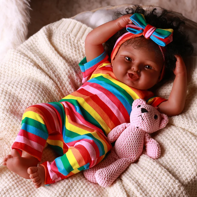 [90Days Lowest Price]Babeside Smiling Reborn Baby Hayden 17'' African American Toddler Girl Emotional Comfort Companion