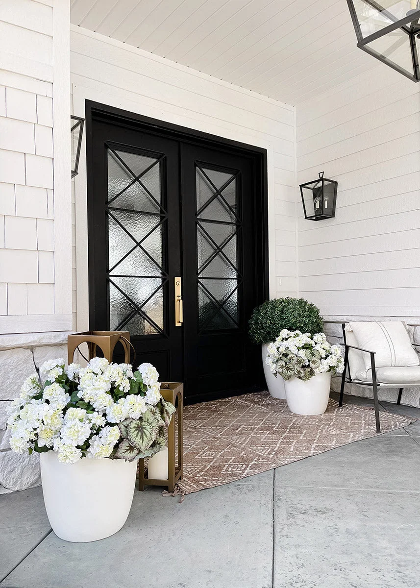 Purple Green Artificial Begonia Bush - 9"