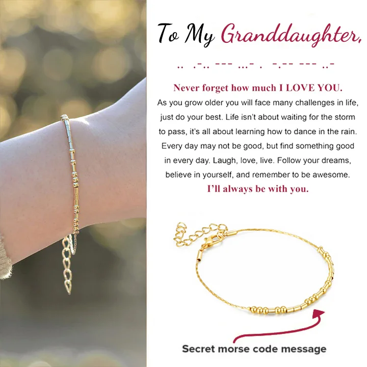 To My Granddaughter I Love You Morse Code Bracelet