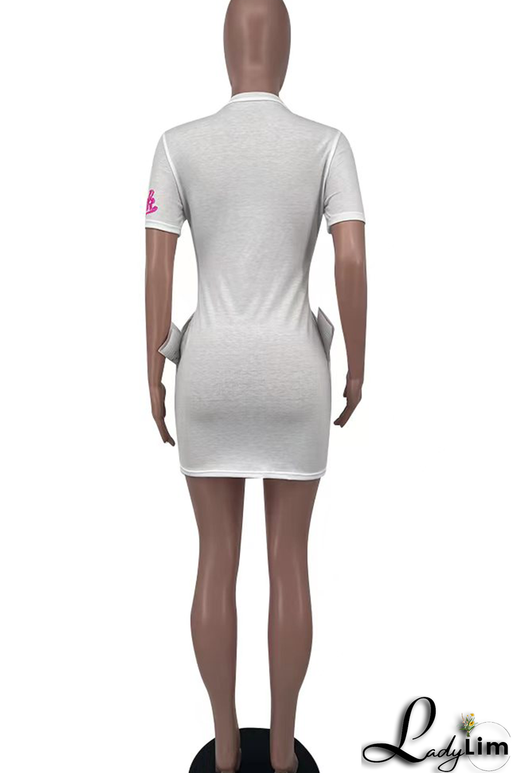 Pink Fashion Patchwork Sequins O Neck Pencil Skirt Dresses