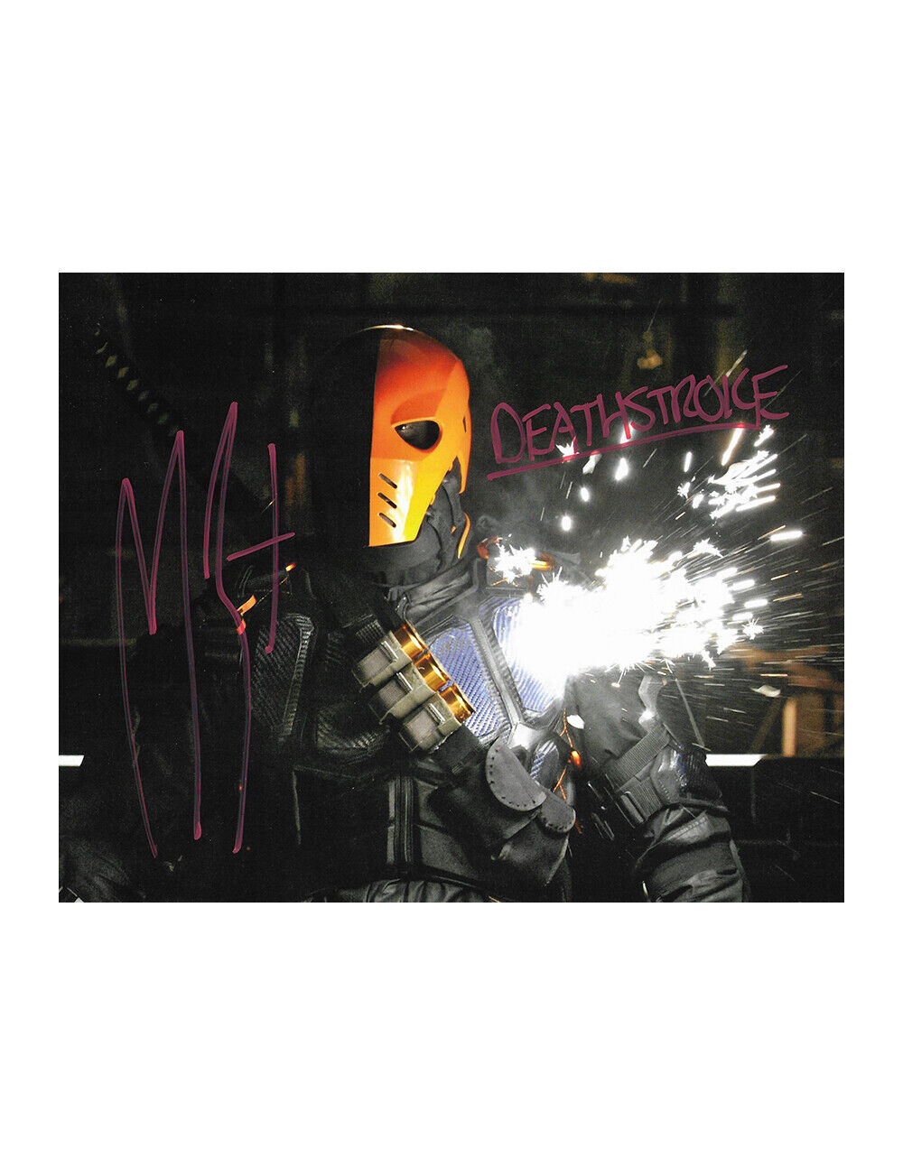 10x8 Arrow Deathstroke Print Signed By Manu Bennett 100% Authentic With COA