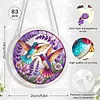 (25cm)DIY Acrylic Jigsaw Puzzle Window Hanging with Hanging Chain DIY Stained Glass Decoration Round Window Puzzle Decor for DIY Craft Project (Stained Glass Hummingbirds)