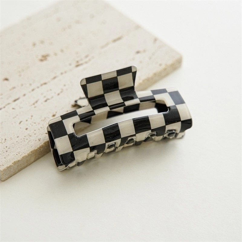 Meiya Hair Accessories New Color Checkerboard Hairpin Women’s Internet Celebrity Elegant Head Hair Grab Shark Clip