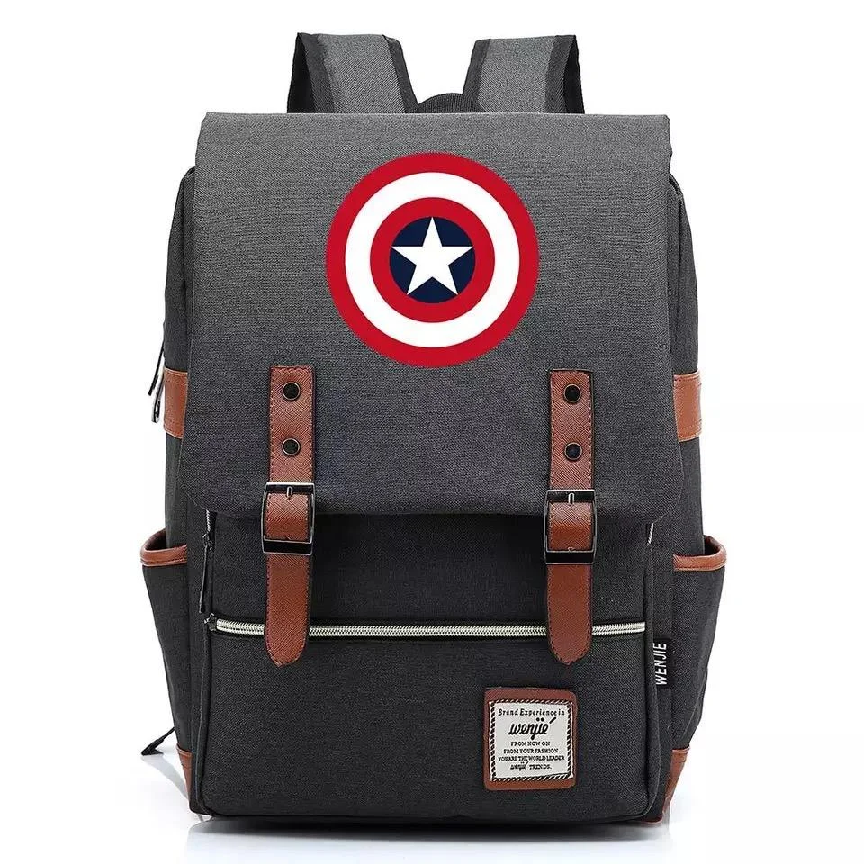 Buzzdaisy Captain America Superhero Canvas Travel Backpack Notebook School Bag