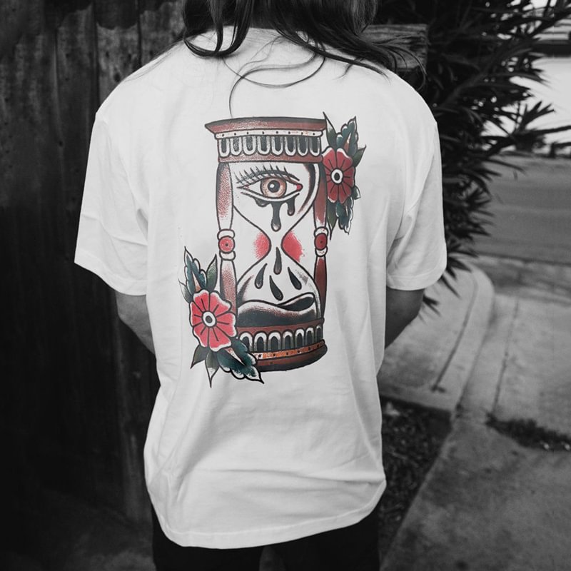 Eye hourglass print loose T-shirt designer -  