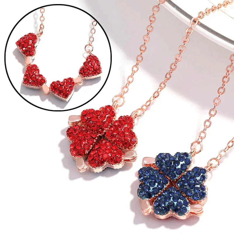 Valentine's Day Pre-sale 49% OFF⇝💓Four Leaf Heart Shape Lucky Necklace