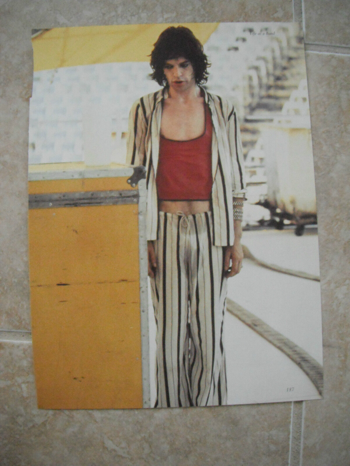 Rolling Stones Mick Jagger Vtg Candid Coffee Table Book Photo Poster painting #16