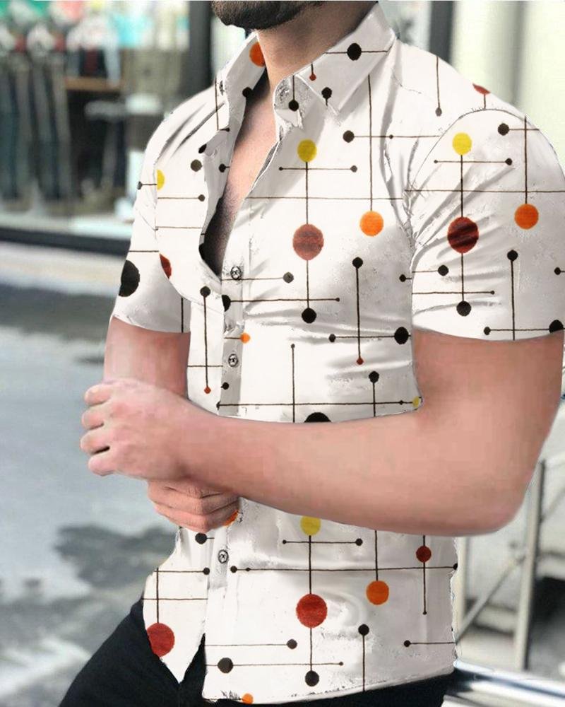 Men's Casual Printed Short-Sleeved Shirt53