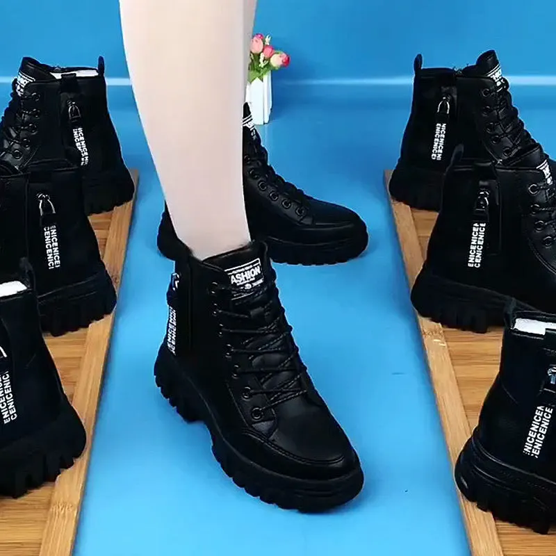 Women's Martin boots in soft genuine leather elegant
