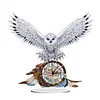 5D DIY Special Shape Diamond Painting Desk Ornament Handmade Clock Kit(Owl Dreamcatcher)