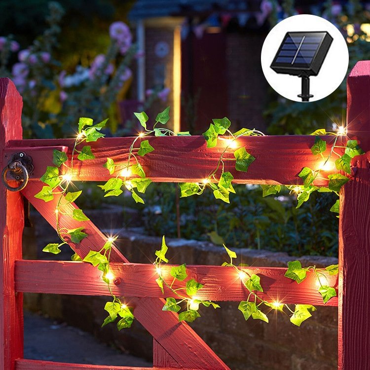 🔥Hot sale -Green Leaf Rattan Solar Decorative Light🔥