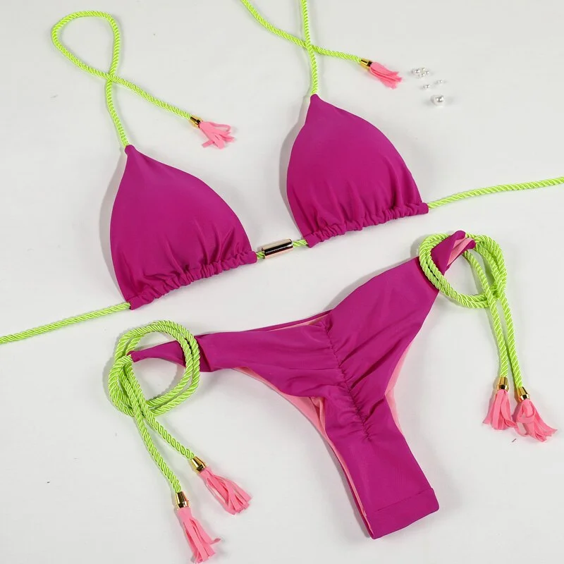 Blue Color Bikinis Sexy Bikini Set 2022 Swimsuit Women Hollow out Swimwear Adjustable String Biquini Push Up Female Beachwear