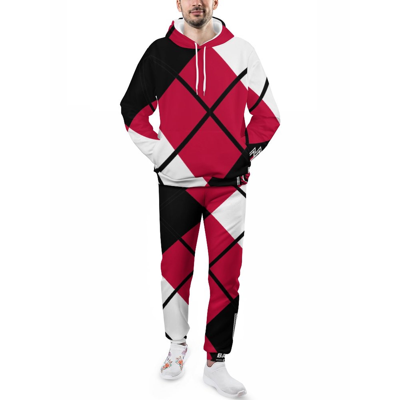 Printed Ball State University Argyle Men's Sweatsuits Set Casual Athletic Pullover And Sweatpants Suit Outfit