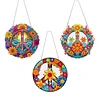 (US Local)3Pcs Flowers 5D DIY Diamond Painting Hanging Pendant Rhinestone Art Decorations