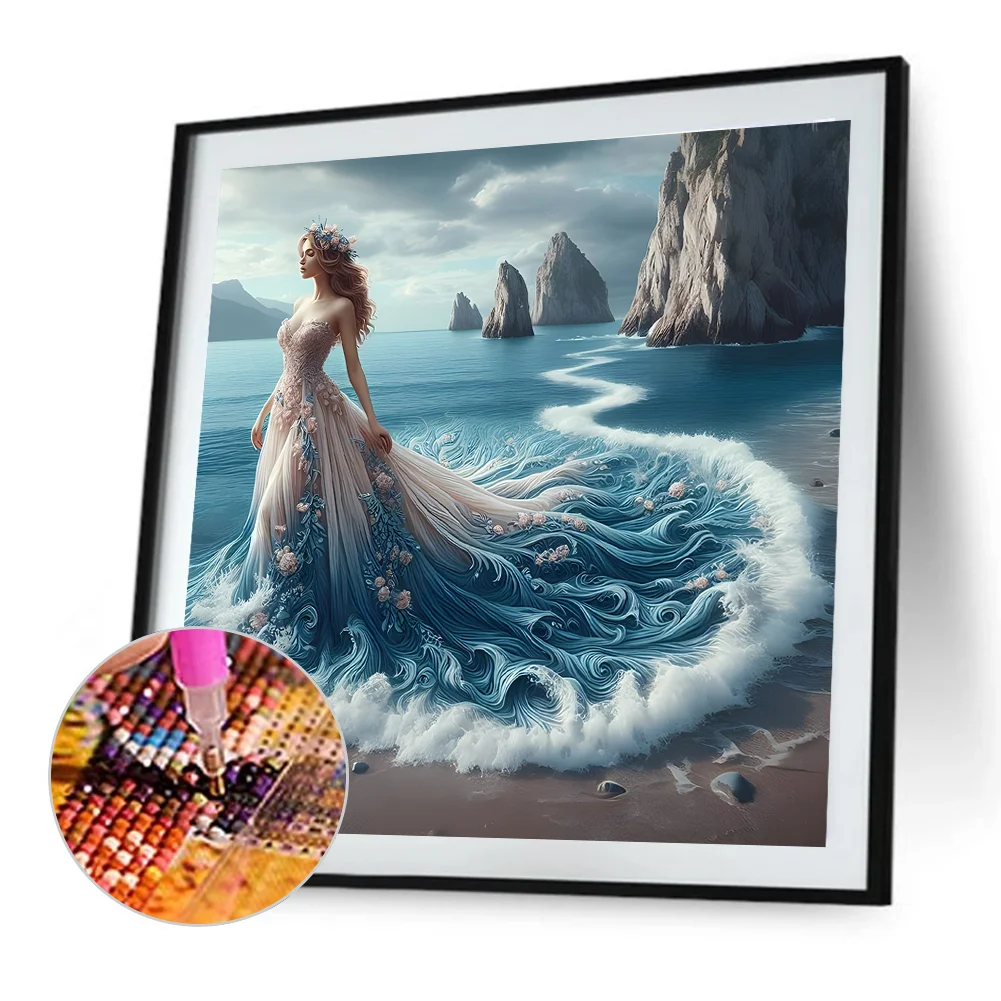 Diamond Painting - Full Round Drill - Gorgeous Skirt Beauty(Canvas|40*40cm)